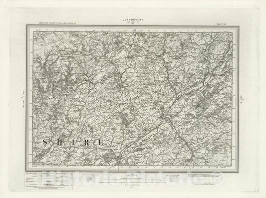 Historic Map : 212 Llandovery 1898 - Vintage Wall Art