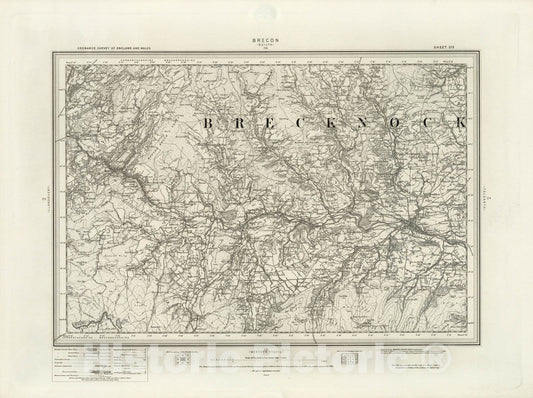 Historic Map : 213 Brecon 1898 - Vintage Wall Art