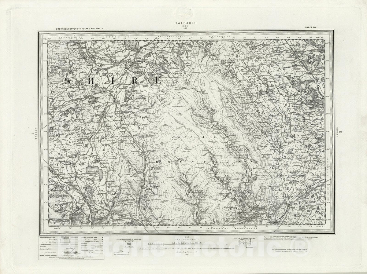 Historic Map : 214 Talgarth 1896 - Vintage Wall Art