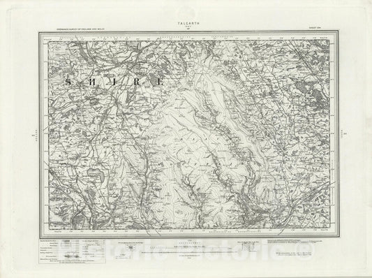 Historic Map : 214 Talgarth 1896 - Vintage Wall Art