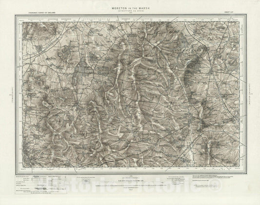 Historic Map : 217 Moreton in the Marsh (Hills) 1896 - Vintage Wall Art
