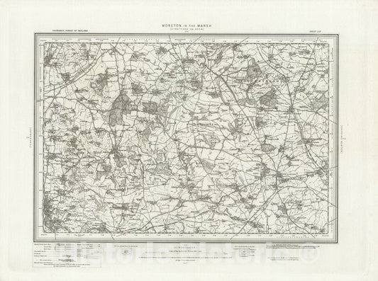 Historic Map : 217 Moreton in the Marsh 1896 - Vintage Wall Art