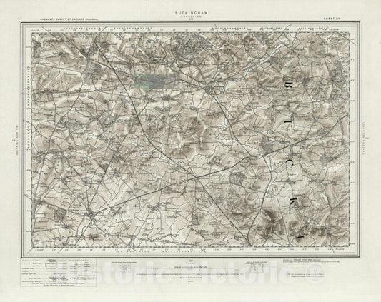 Historic Map : 219 Buckingham (Hills) 1905 - Vintage Wall Art