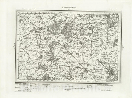 Historic Map : 220 Leighton Buzzard 1896 - Vintage Wall Art