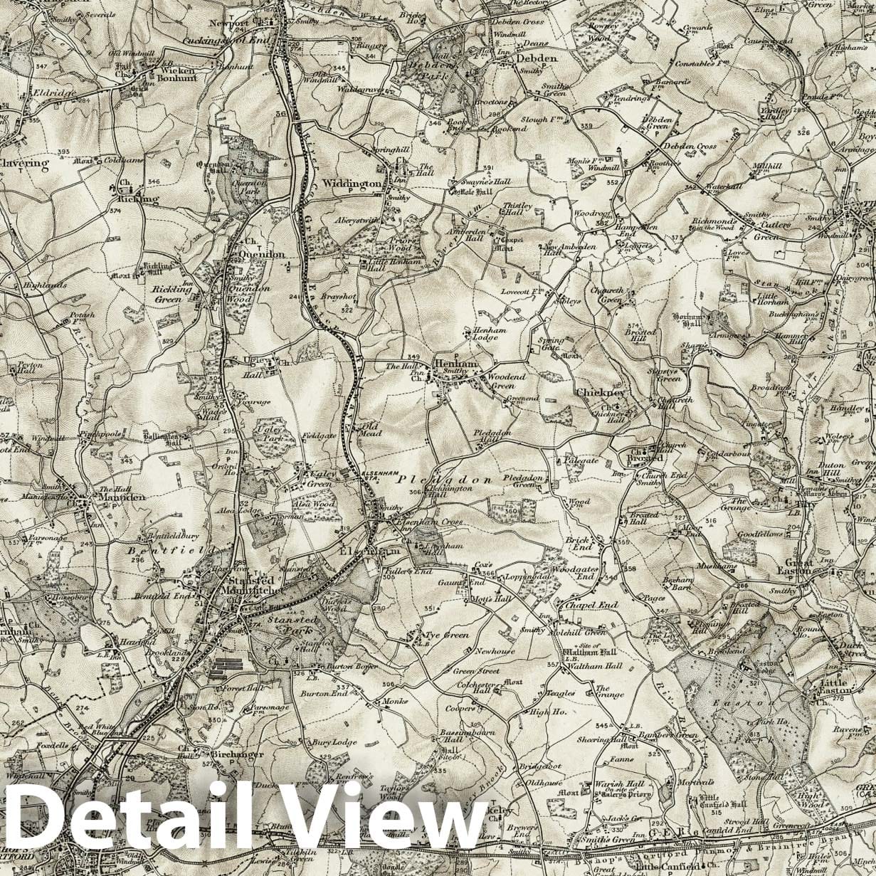 Great Dunmow - Survey Map, 1904 - Ordnance Survey Topographic Print