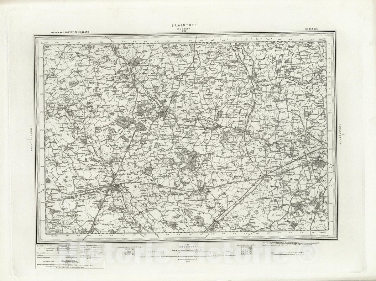 Historic Map : 223 Braintree 1896 - Vintage Wall Art
