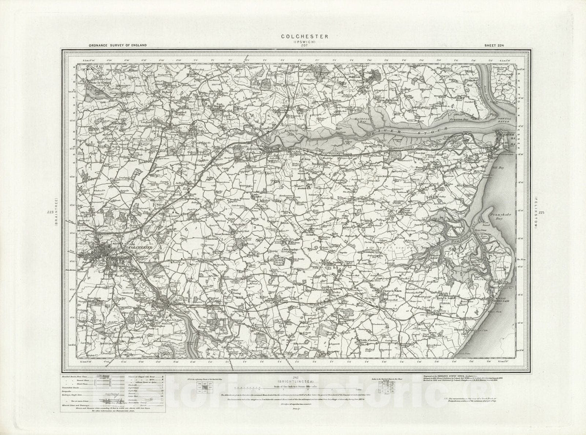 Historic Map : 224 Colchester 1896 - Vintage Wall Art