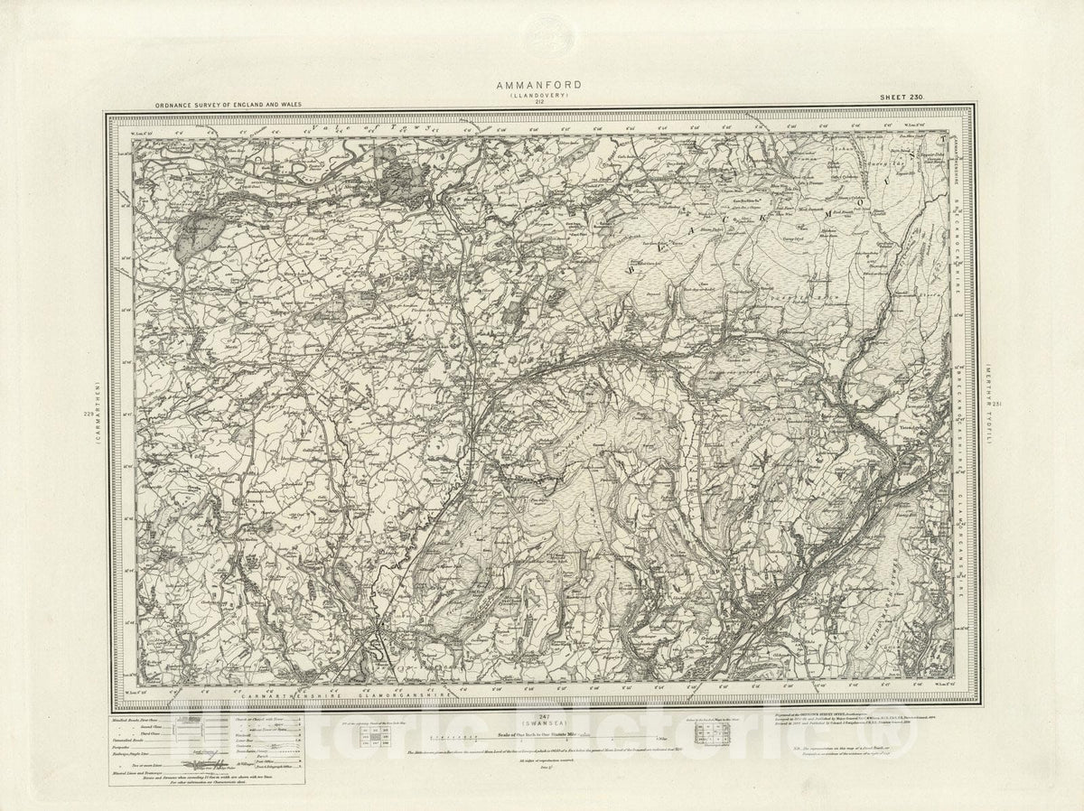 Historic Map : 230 Ammanford 1898 - Vintage Wall Art