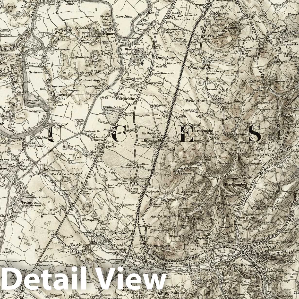 Gloucester - Survey Map, 1898 - Ordnance Survey Topographic Map Print
