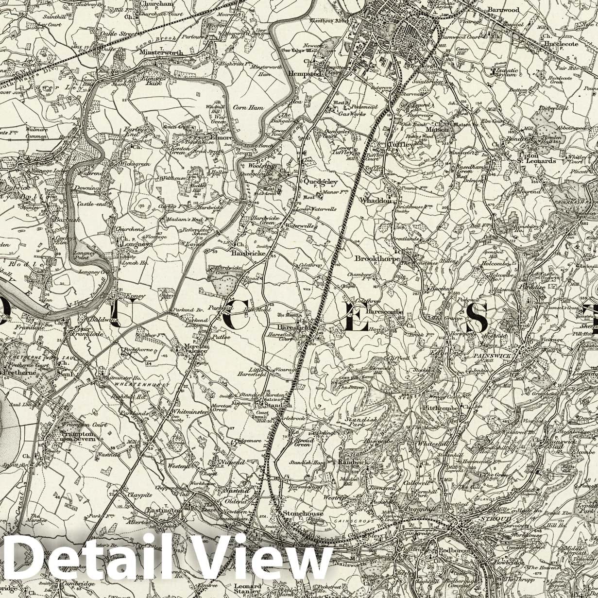 Gloucester - Survey Map, 1898 - Ordnance Survey England
