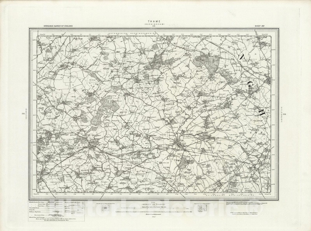 Historic Map : 237 Thame 1896 - Vintage Wall Art