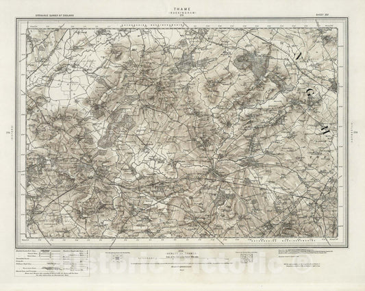 Historic Map : 237 Thame (Hills) 1896 - Vintage Wall Art