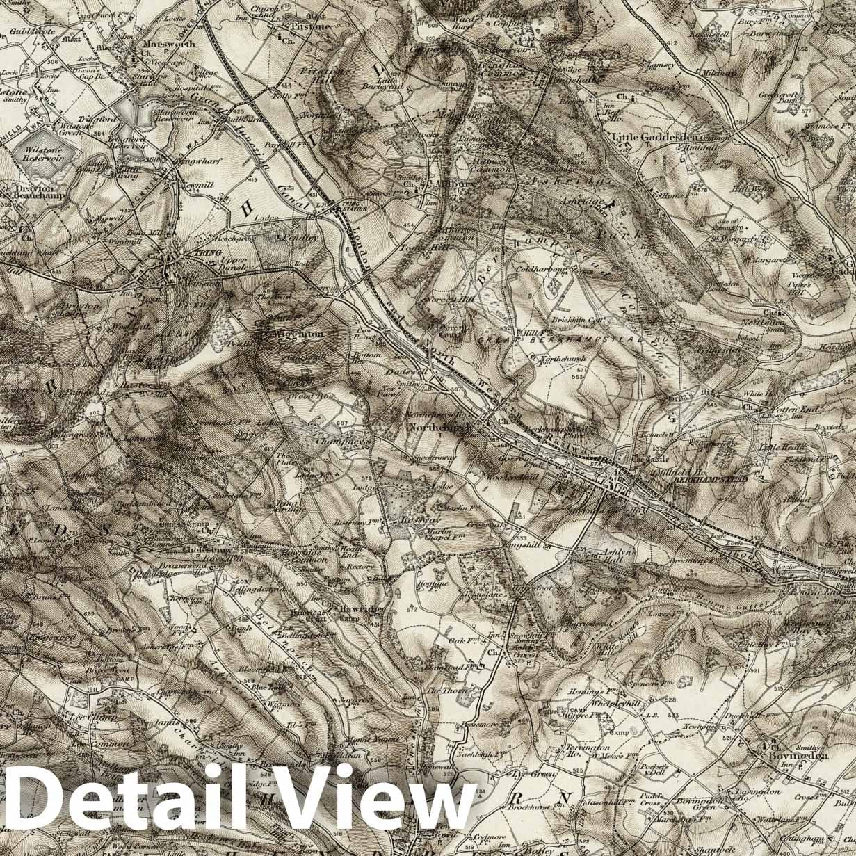 Aylesbury - Survey Map, 1896 - Ordnance Survey Topographic Map Print