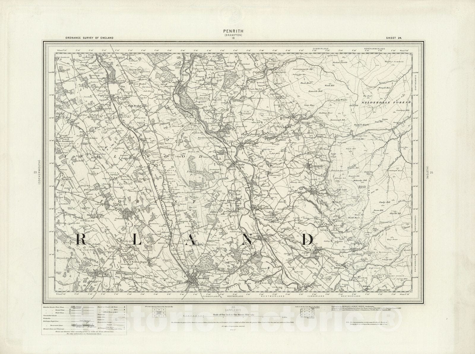 Historic Map : 24 Penrith 1897 - Vintage Wall Art