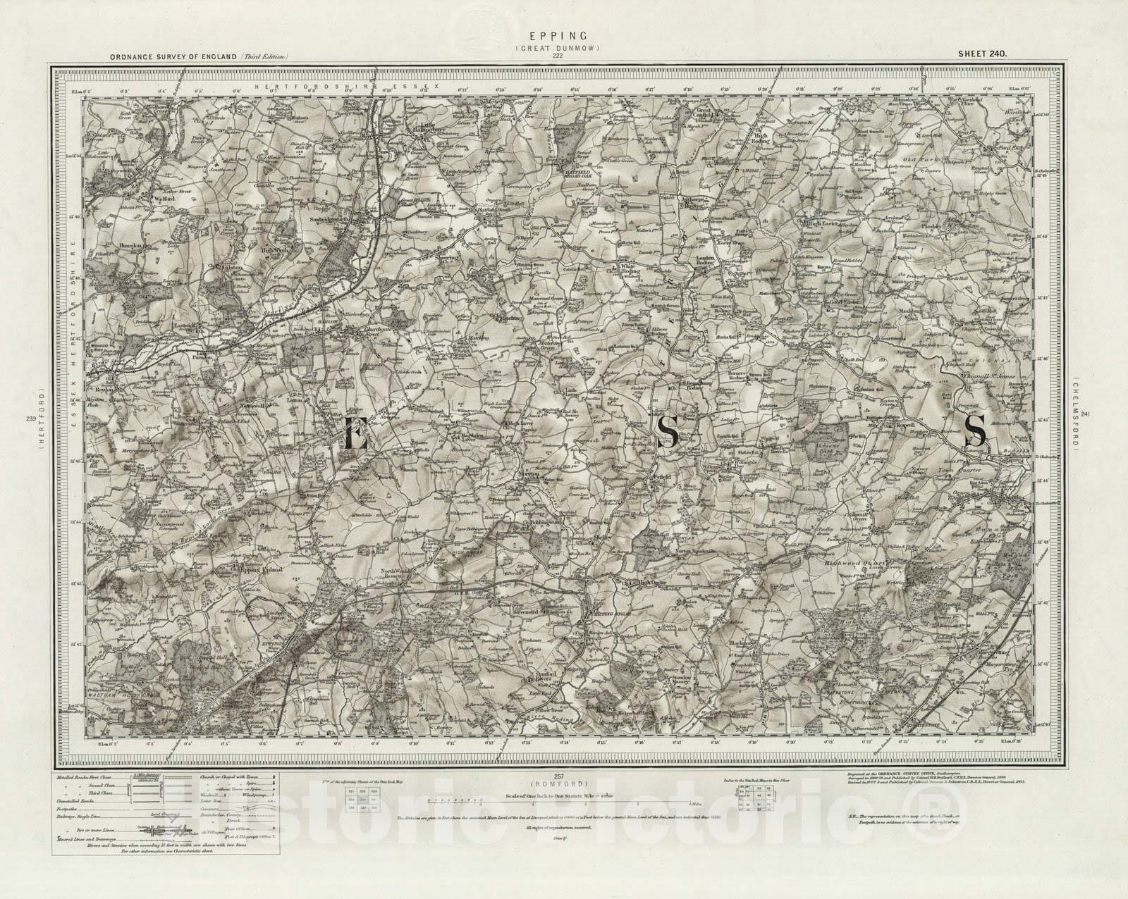Historic Map : 240 Epping (Hills) 1905 - Vintage Wall Art
