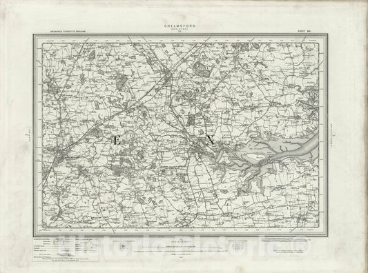 Historic Wall Map : 241 Chelmsford 1896 - Vintage Wall Art