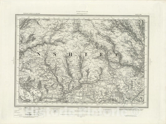 Historic Map : 248 Pontypridd 1898 - Vintage Wall Art
