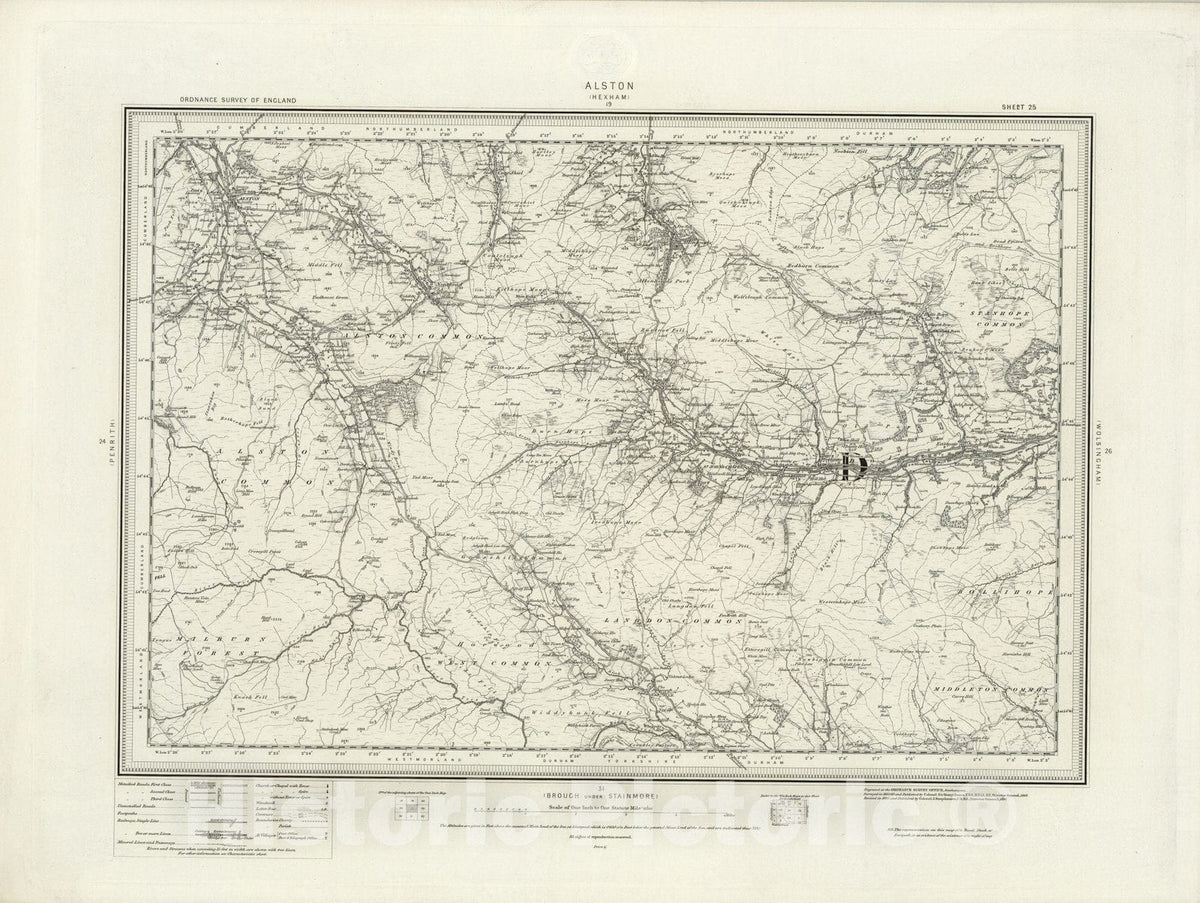 Historic Map : 25 Alston 1897 - Vintage Wall Art