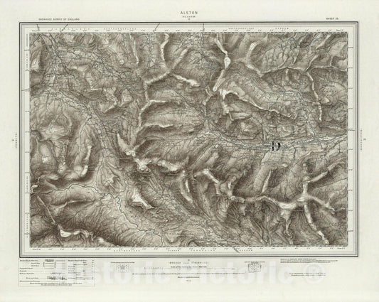 Historic Map : 25 Alston (Hills) 1897 - Vintage Wall Art