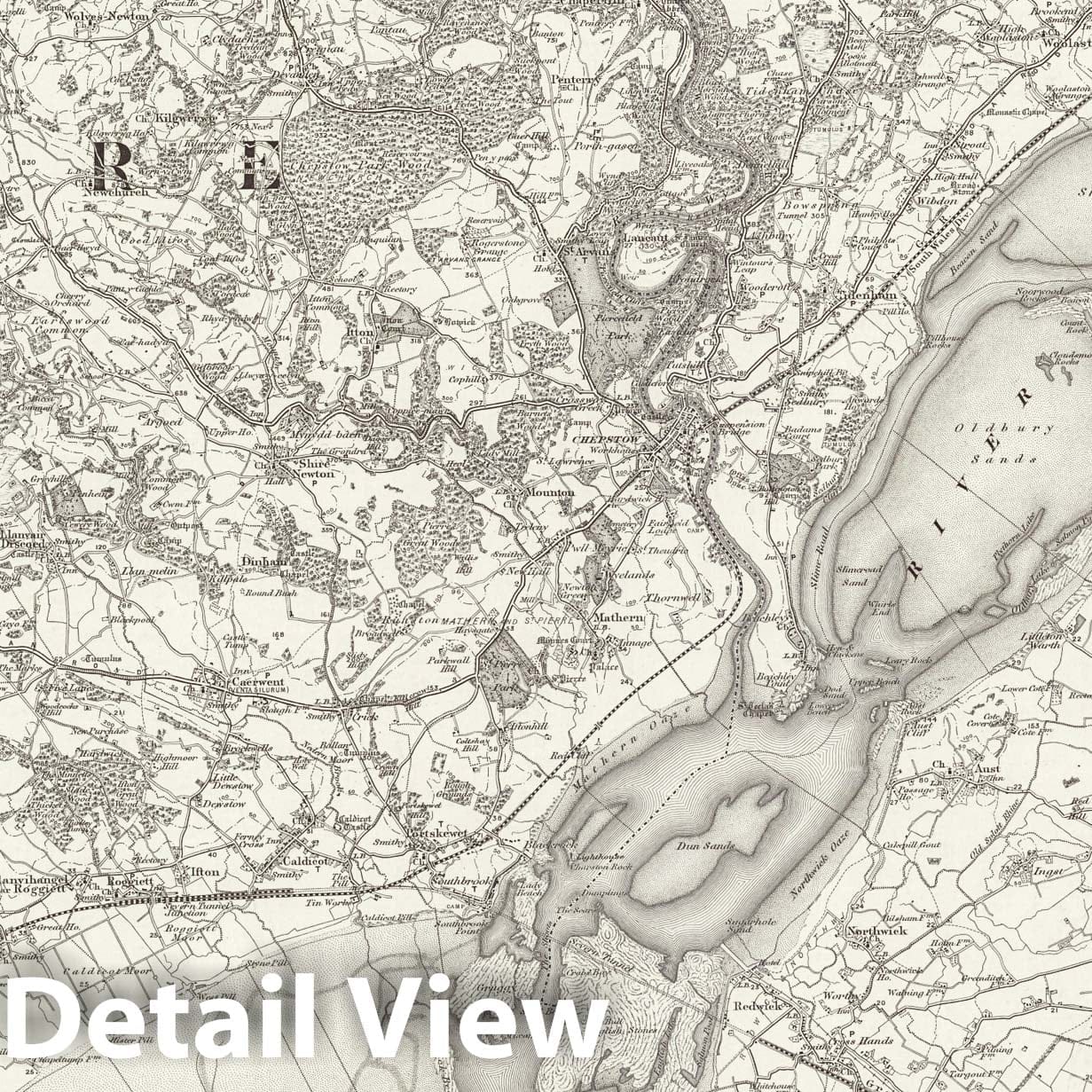 Chepstow - Survey Map, 1897 - Ordnance Survey Topographic Print