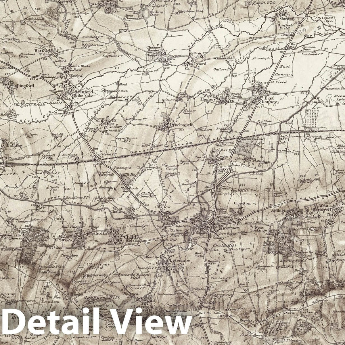 Abingdon - Survey Map, 1903 - Ordnance Survey Historical Map Print