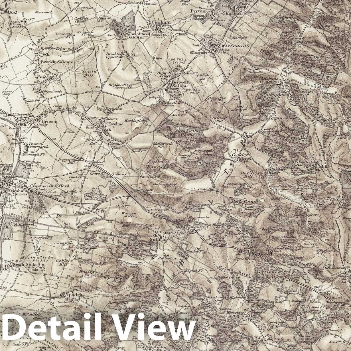 Henley on Thames - Survey Map, 1895 - Ordnance Survey Historical Print