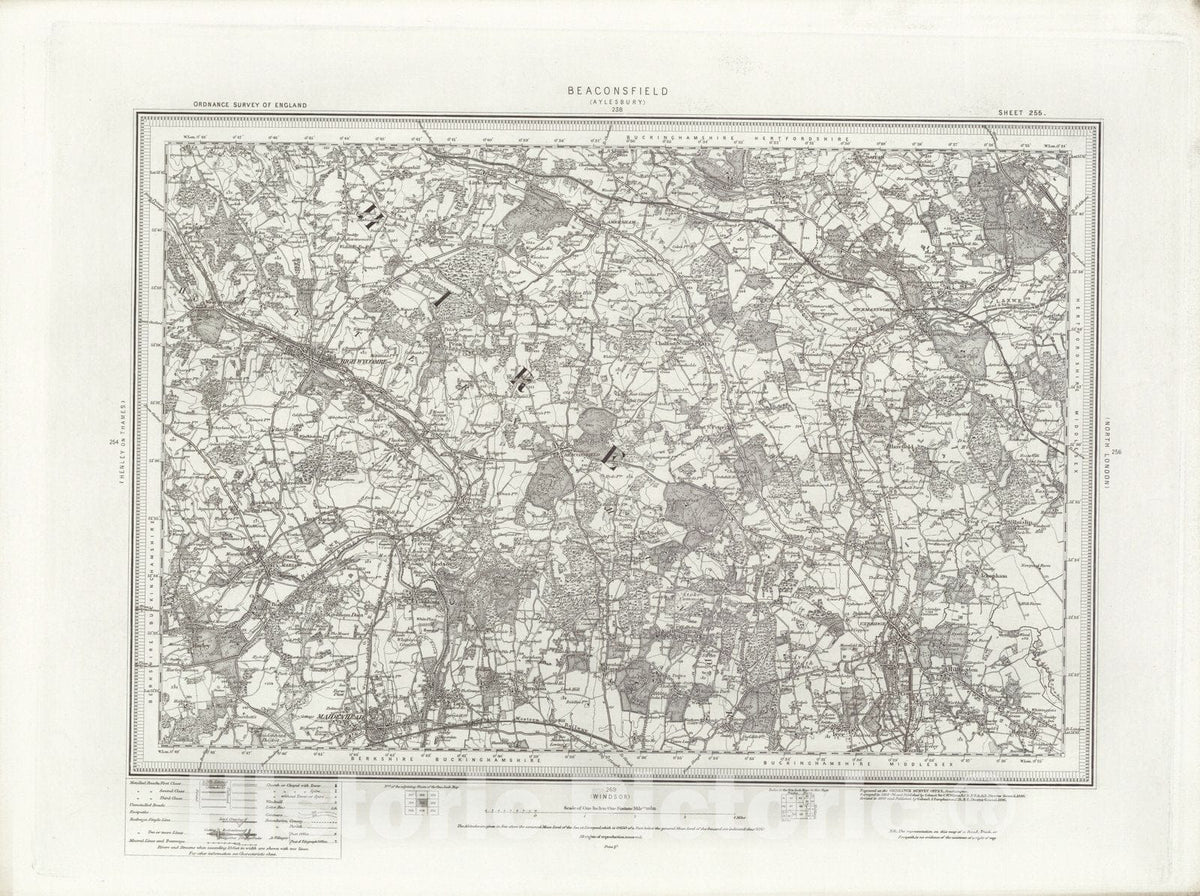 Historic Map : 255 Beaconsfield 1896 - Vintage Wall Art