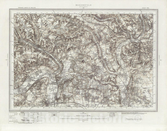 Historic Map : 255 Beaconsfield (Hills) 1896 - Vintage Wall Art