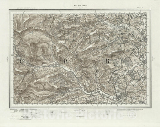 Historic Map : 26 Wolsingham (Hills) 1898 - Vintage Wall Art