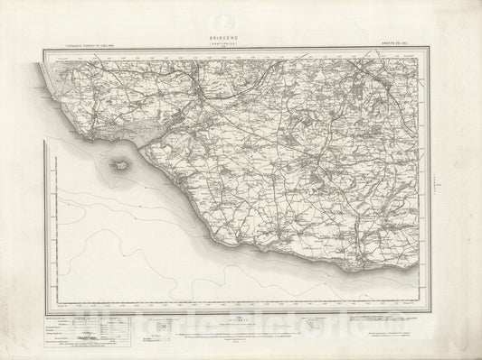 Historic Wall Map : 262 Pontypridd 1897 - Vintage Wall Art