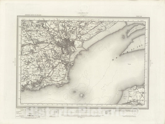 Historic Map : 263 Cardiff 1898 - Vintage Wall Art