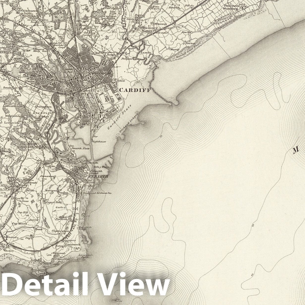 Cardiff - Survey Map, 1898 - Ordnance Survey of England