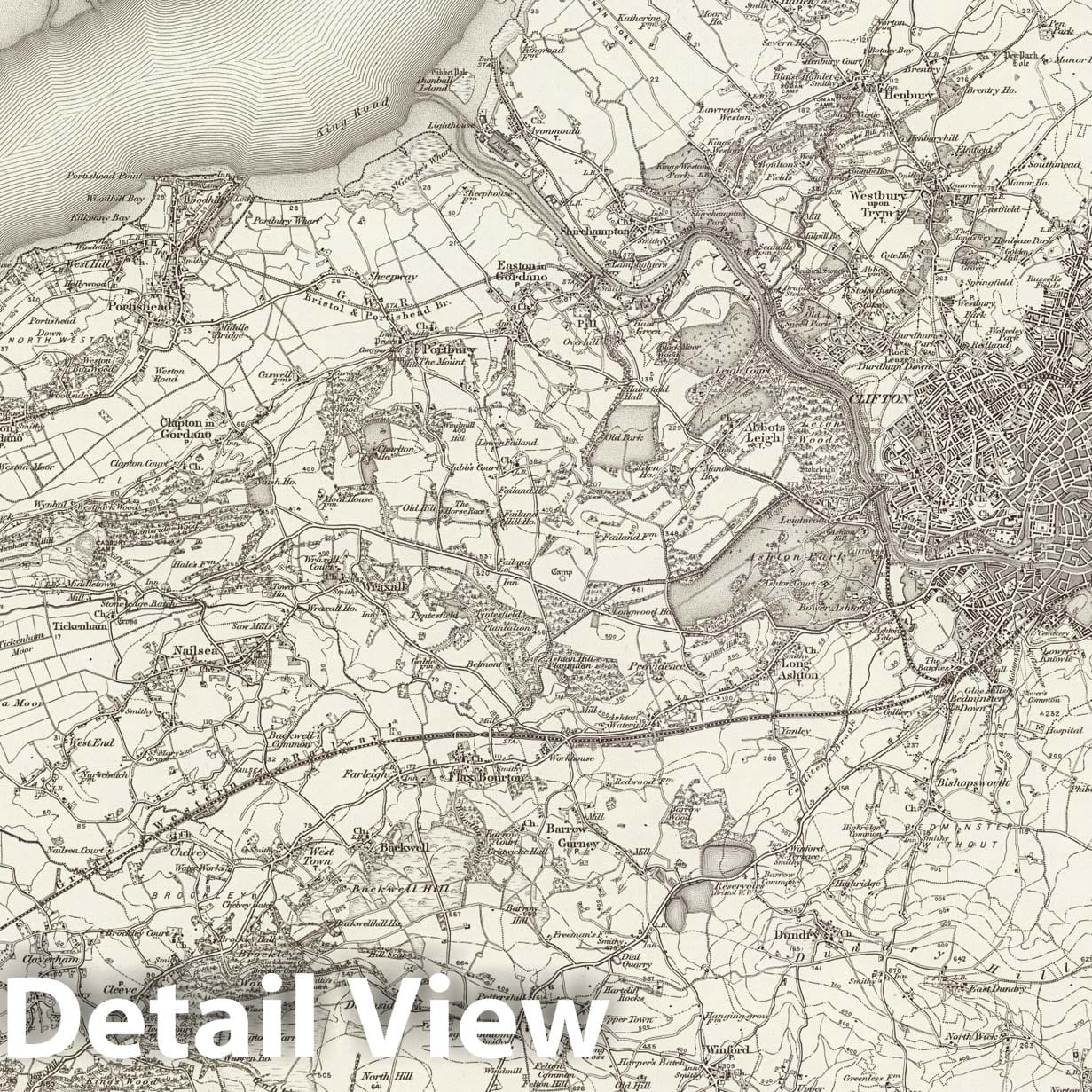 Bristol - Survey Map, 1898 - Ordnance Survey England