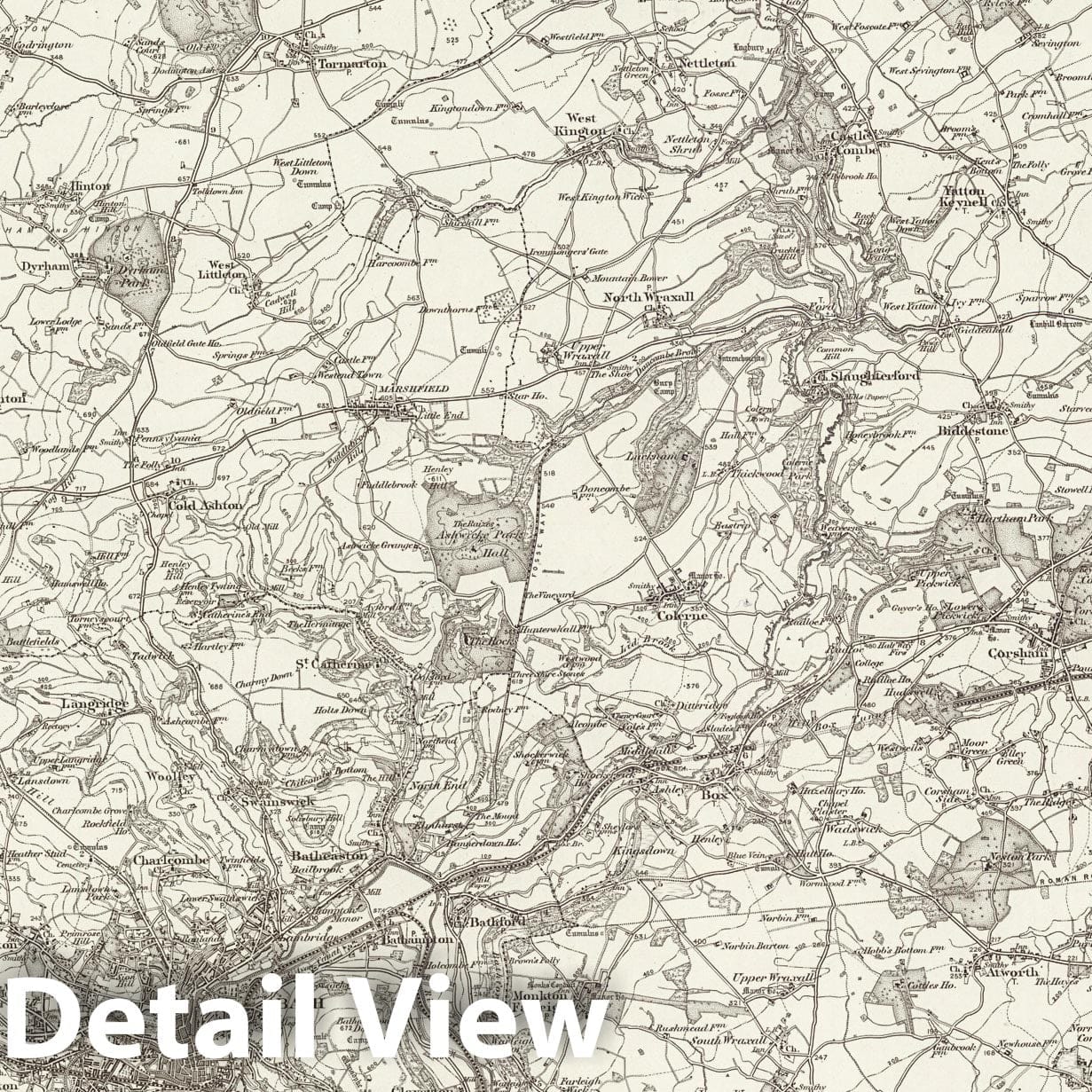 Bath - Survey Map, 1898 - Ordnance Survey England