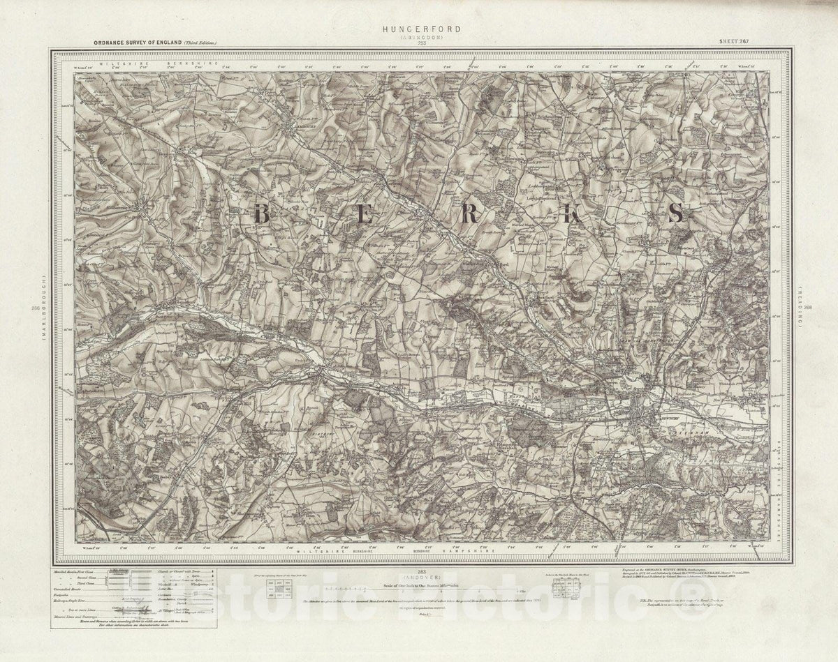 Historic Map : 267 Hungerford (Hills) 1903 - Vintage Wall Art
