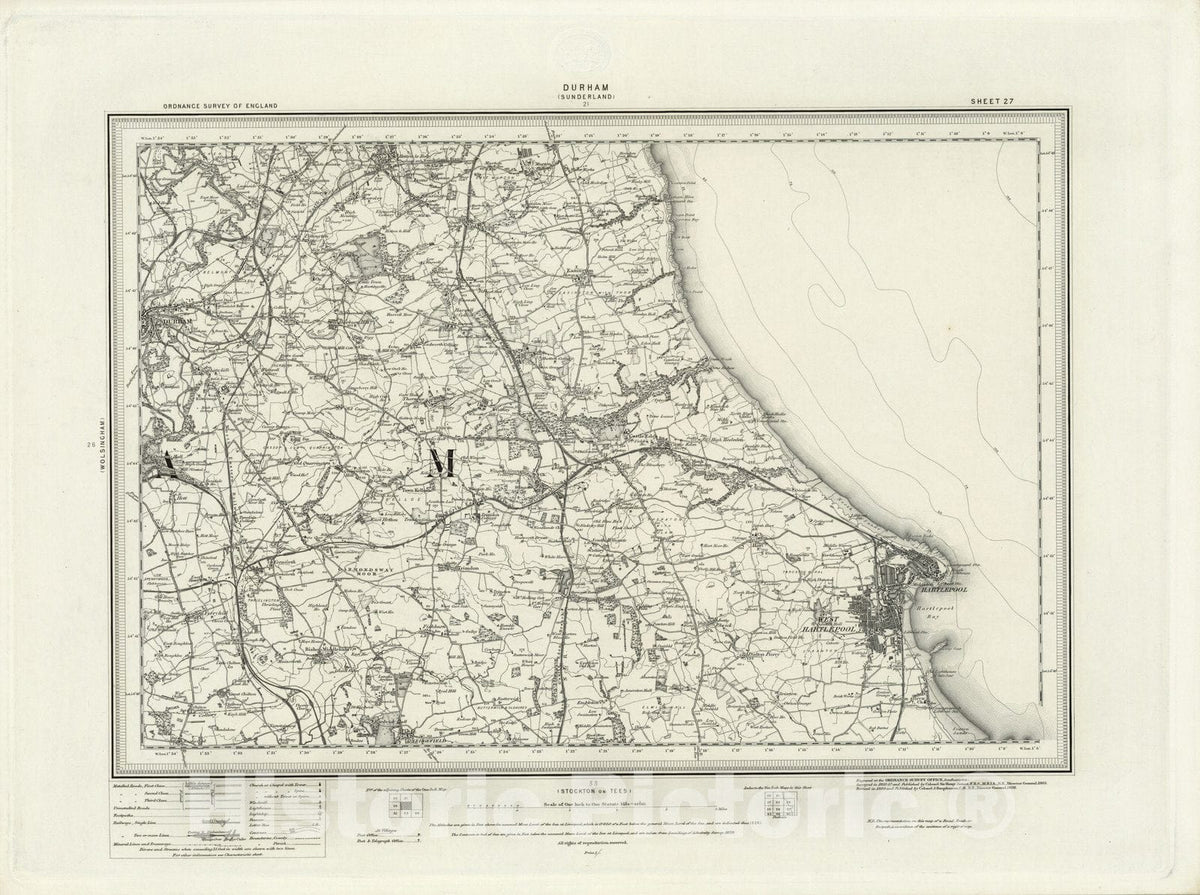 Historic Map : 27 Durham 1898 - Vintage Wall Art