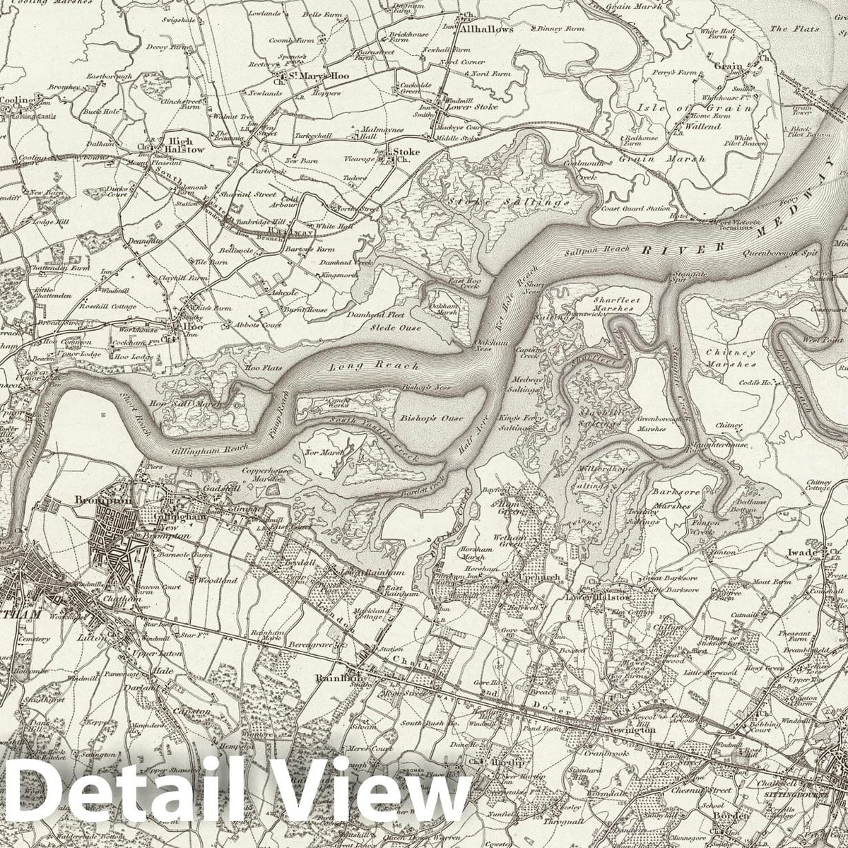 Chatham - Survey Map, 1896 - Ordnance Survey Historical Map Print