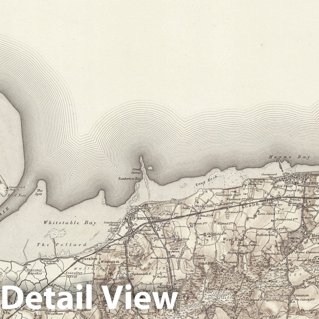 Faversham - Survey Map, 1894 - Ordnance Survey Topographic Print
