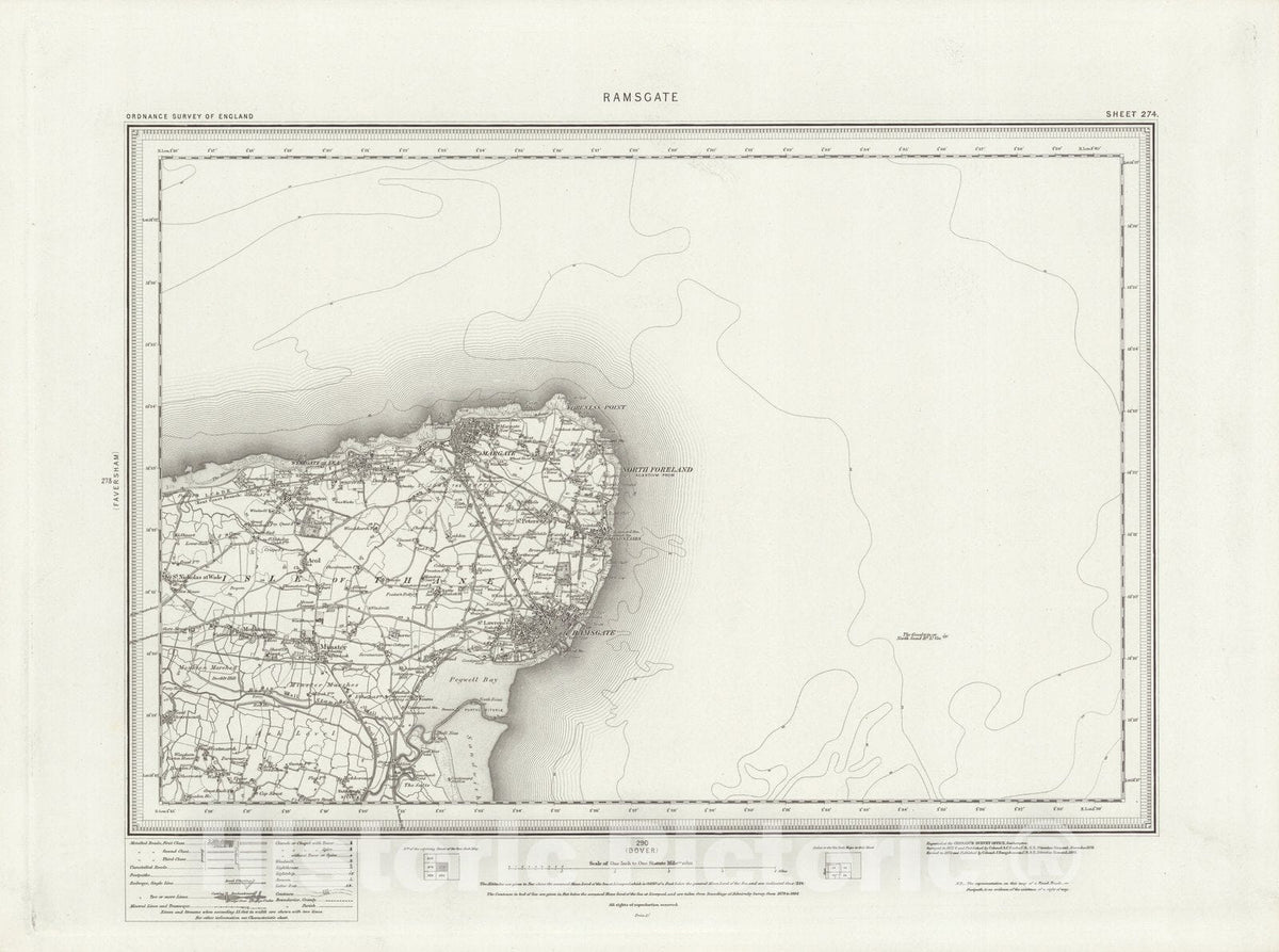 Historic Map : 274 Ramsgate 1895 - Vintage Wall Art