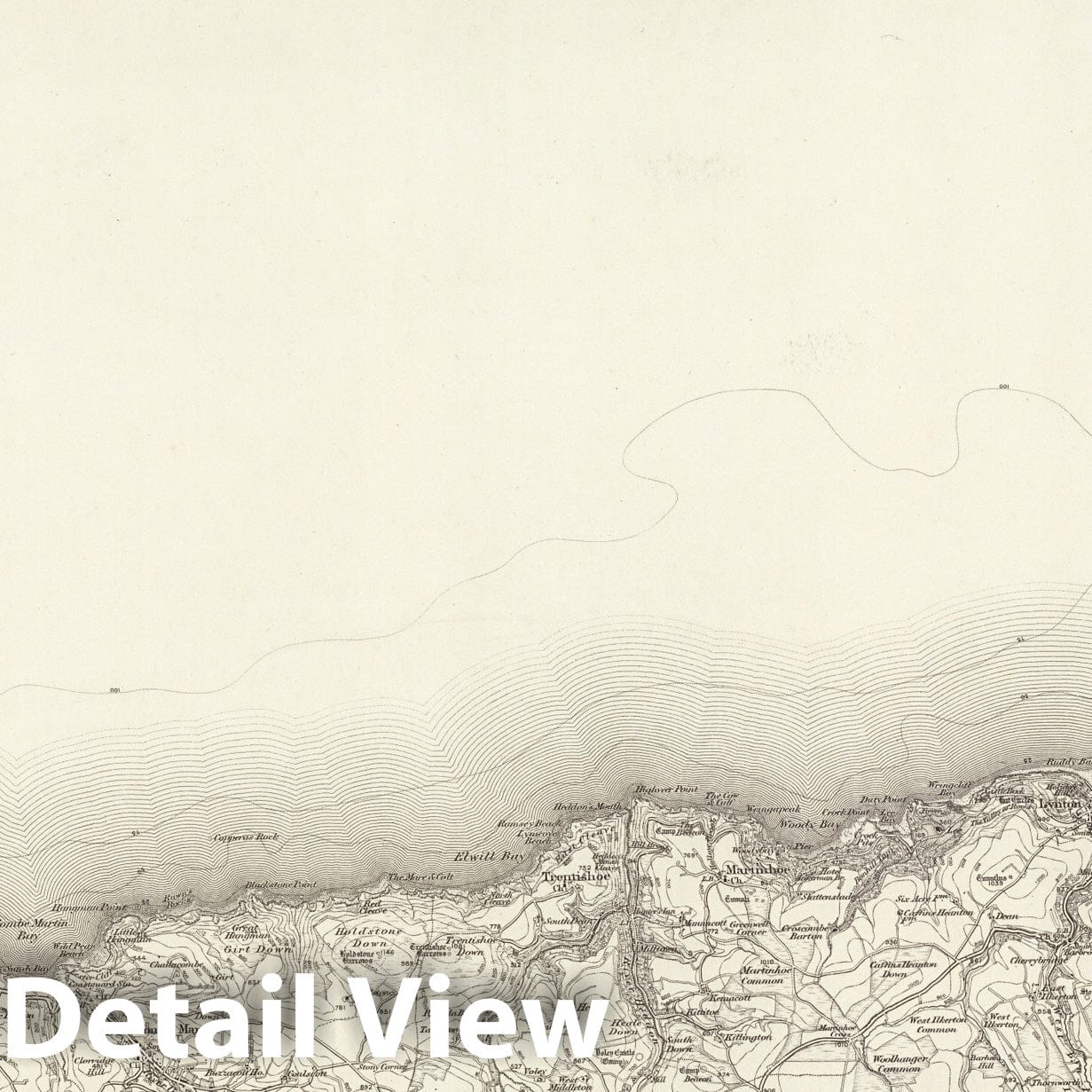 Ilfracombe - Survey Map, 1898 - Historical Map Print