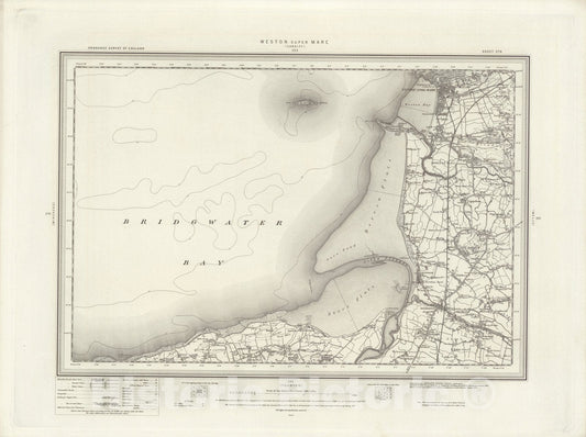 Historic Map : 279 Weston Super Mare 1898 - Vintage Wall Art