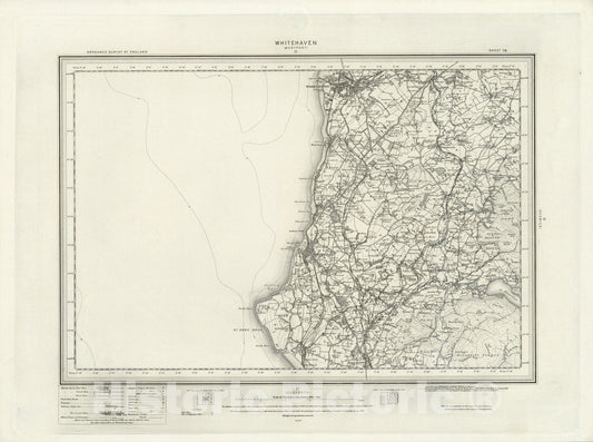 Historic Map : 28 Whitehaven 1897 - Vintage Wall Art