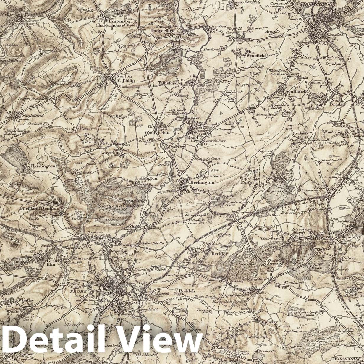 Frome - Survey Map, 1898 - Ordnance Survey Topographic Map Print