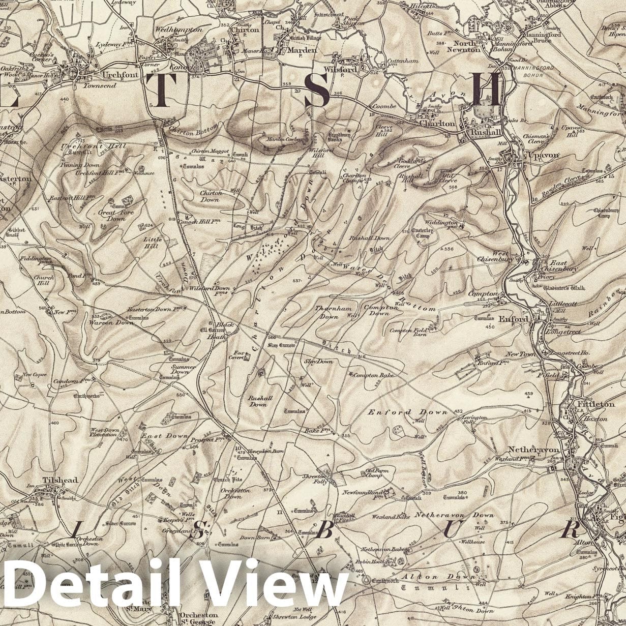 Devizes - Survey Map, 1898 - Ordnance Survey Historical Print