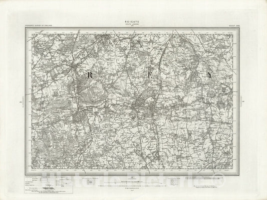 Historic Map : 286 Reigate 1896 - Vintage Wall Art