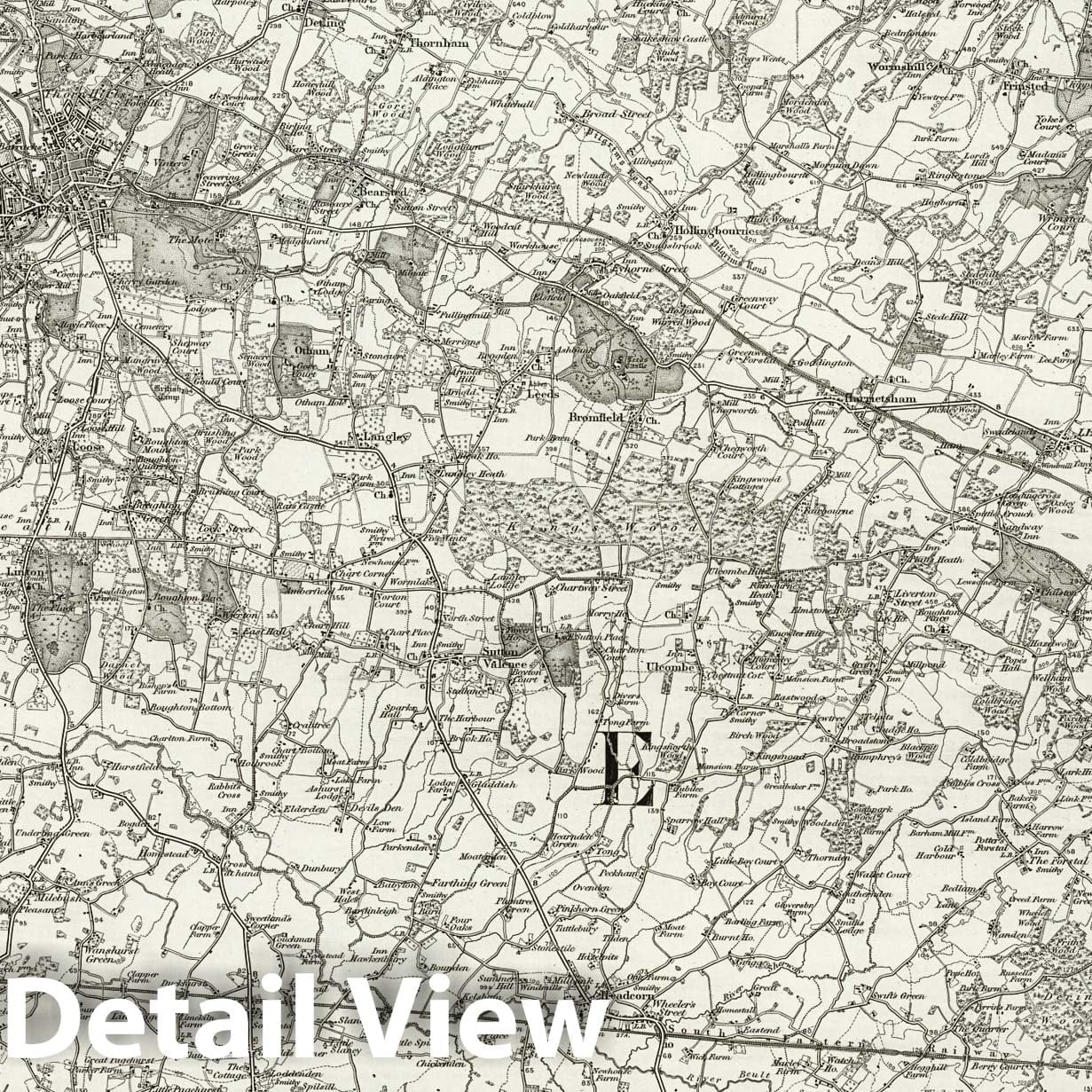 Maidstone - Survey Map, 1896 - Ordnance Survey Topographic Print