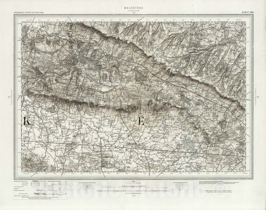 Historic Map : 288 Maidstone (Hills) 1896 - Vintage Wall Art