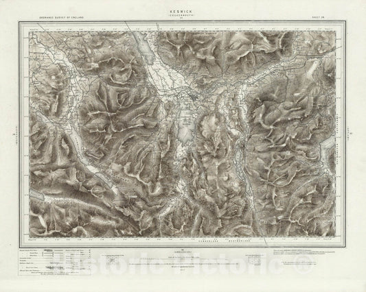 Historic Map : 29 Keswick (Hills) 1897 - Vintage Wall Art