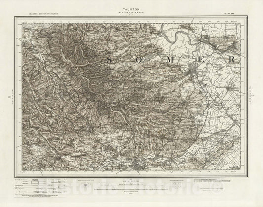 Historic Map : 295 Taunton (Hills) 1898 - Vintage Wall Art