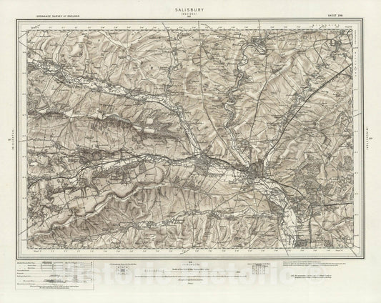 Historic Map : 298 Salisbury (Hills) 1898 - Vintage Wall Art